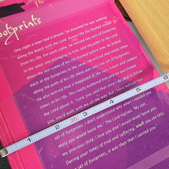 Footprints journal As Is hardcover Inspiration Book jot notes pink color pages - Picture 13 of 16